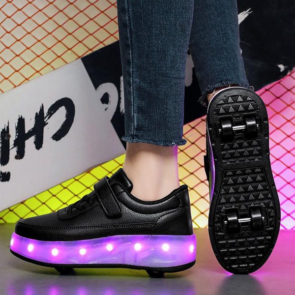 Zapatos Con Ruedas Dobles, Patines Para Principiantes, NiñOs Y NiñAs, Estudiantes, Adolescentes, Zapatos Con Ruedas, Zapatos De Doble PropóSito, Ligeros 36-image