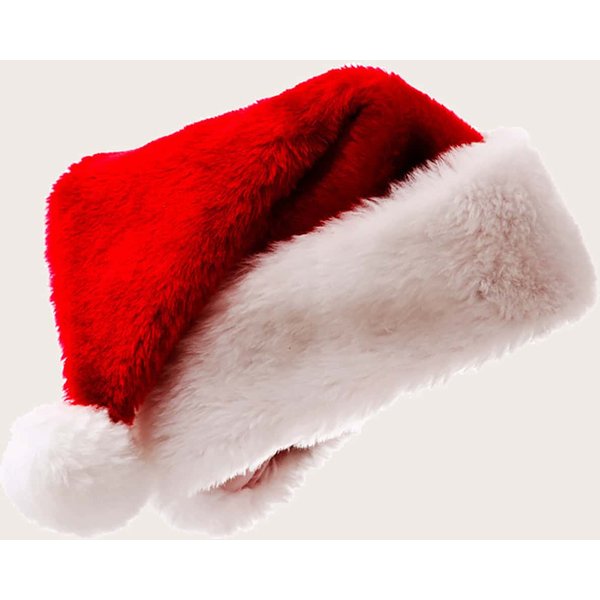 1 Ud-Navidad Negro Rojo Felpa Sombrero Papá Noel Novedad Sombrero NiñOs Decoraciones De Navidad Para AñO Nuevo Hogar Papá Noel Regalo Suministros Para Fiestas-image
