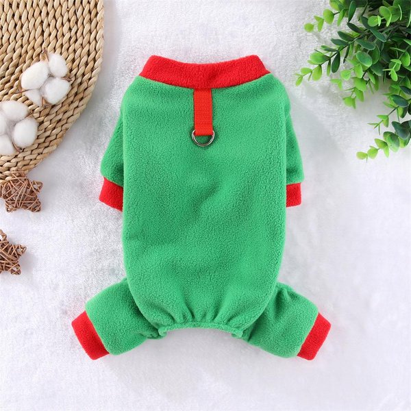 Mascota CáLido Cortavientos Forro Polar Cuatro Patas OtoñO E Invierno Cachorro Perro Gato Teddy TraccióN Ropa Sin Sombrero Pelele XXL-image