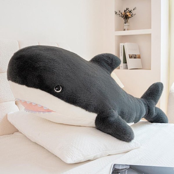 Serie De Mar Profundo Peluche De Animal Marino TiburóN Ballena Orca DelfíN Foca Manto De ImitacióN Relleno Almohada Para Abrazar CojíN MuñEco Corporal Regalo 35Cm-image