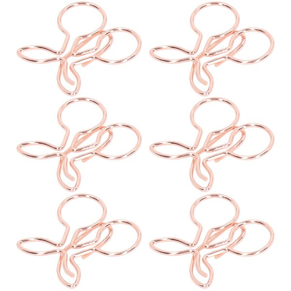 100 Unidades Clips De Papel PortáTil Encantador PráCtico Galvanoplastia Oro Rosa Metal Clip Para Papel Caja Oficina White-image