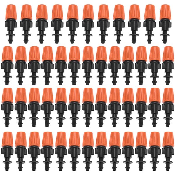 50 Szt./Zestaw Regulowane Dysze ZraszająCe Do Nawadniania Kropelkowego Ogrodu MikroprzepłYwowa GłOwica ZraszająCa Atomizer Black-image
