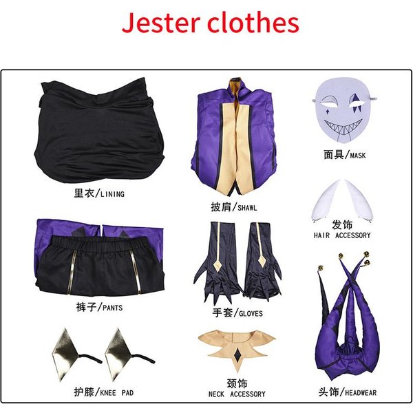 Disfraz Cosplay Pierrot BufóN ArlequíN Del Circo Freak Para Juego Adulto Payaso Joker Con MáScara Disfraces De Halloween Carnaval Xxxl-image