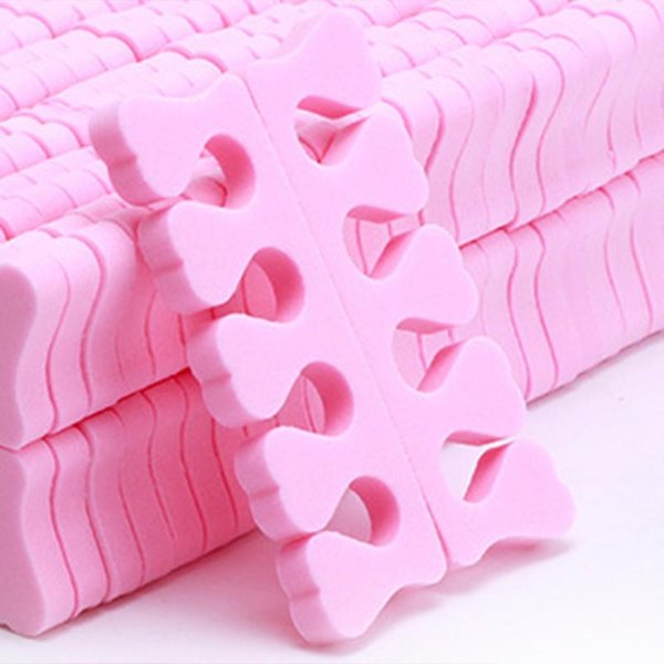 100 Piezas Separador De Dedos De Esponja Suave Separador De Dedos Para UñAs Herramienta De Manicura Pedicura Color Rosa-image