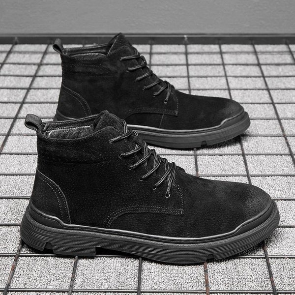 Botas Martin Para Hombre Botas De Cuero Para Hombre Tendencia Casual Botas De Trabajo De CañA Alta Botas Individuales Zapatos Nuevos De Primavera Para Hombre 45-image