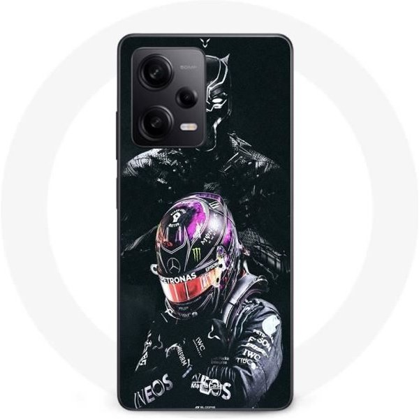 Funda - Maniacase - Xiaomi Redmi Note 12 Pro 5G - Negro - Lewis Hamilton Pantera Negra - Flexible Negro-image
