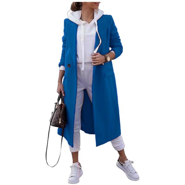 Abrigo Tipo CáRdigan Largo De Lana Para Mujer De OtoñO E Invierno XL-image
