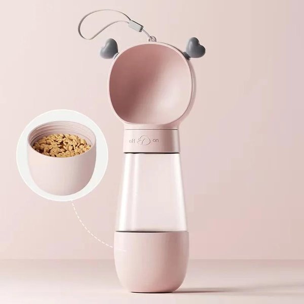 Dispensador PortáTil De Botella De Agua Para Perros Gatos Perros PequeñOs Grandes Plegable Bol Para Beber Al Aire Libre Senderismo Bulldog FrancéS Suministros Para Mascotas 550Ml Amarillo-image