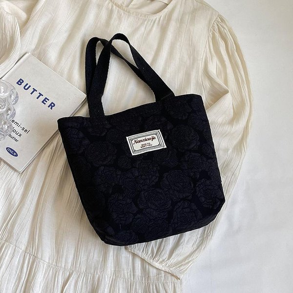 Bolso De Lona Nicho Coreano Ins Nuevo Bolso Tote De Moda Para Viajeros Bolso De Hombro Para Clase Para Estudiantes Universitarias Gray-image