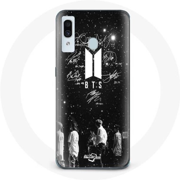 Funda - Maniacase - Samsung Galaxy A20E - Flexible - Negra - Miembros De La Firma BTS-image
