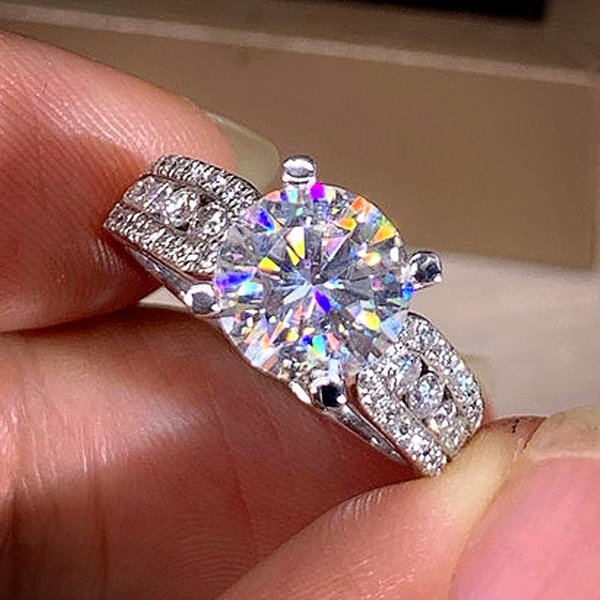 Anillos EstéTicos Huitan Para Mujer Accesorios De Boda Compromiso Anillos Hermosos De Circonita CúBica AAA JoyeríA De DeclaracióN Para Dama Regalo 9 Gray-image