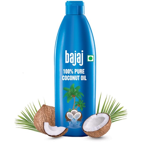 Bajaj 100% Czysty Olej Kokosowy 600 Ml Opakowanie 1 Naturalna PielęGnacja WłOsóW I SkóRy NawilżAjąCy Olej Jadalny Blue-image