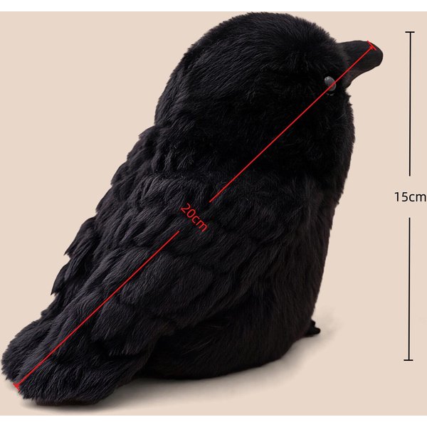 10Cm 20Cm Kawaii Czarny Wrona Pluszowa Zabawka Realistyczne Wrona Wypchane Zwierzę Kreatywny Ptak MięKka Lalka Dla Dziecka I DorosłYch Gotycki PokóJ WystróJ-image