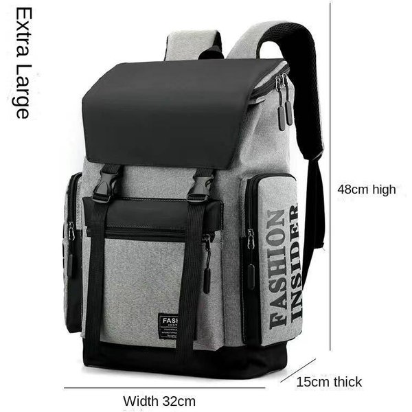 Mochila Para Hombre, Bolso De Viaje Informal A La Moda Para Hombre, Mochila Escolar Para Estudiantes De Secundaria, Bolso De Ordenador De Gran Capacidad A La Moda Para Hombre Gray-image