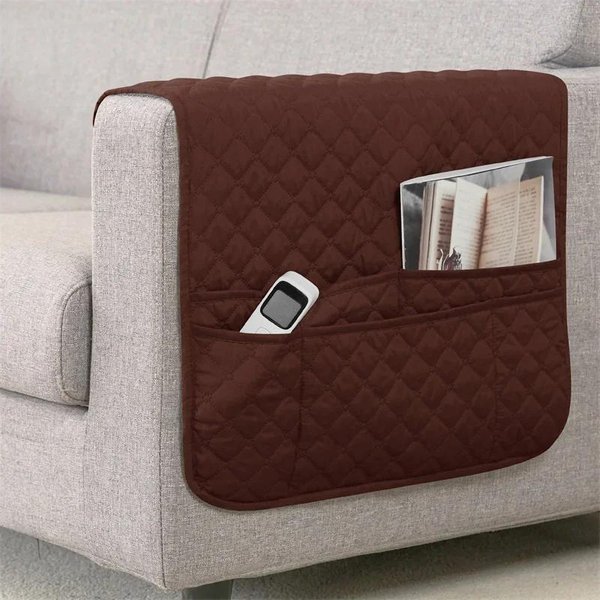 1 Organizador De Reposabrazos De Sofá Con 5 Bolsillos Y Bandeja Para Portavasos, Bolsa De Almacenamiento Colgante Para Sofá O SillóN, Para Control Remoto De Tv, TeléFono MóVil 1PC 50X90 Cm-image