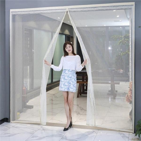 2026 TamañO Grande Mosquitera MagnéTica Sin Herramientas Verano Anti Insectos Moscas Cortinas De Puerta Malla Cierre AutomáTico Mosquitera De Puerta Malla MáGica 200 X 220 CM-image