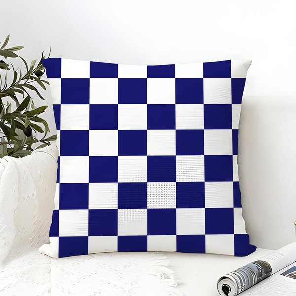 Klasyczna Retro Szachownica Poszewka Na Poduszkę Lniana Poszewka Na Poduszkę Sofa WystróJ Domu Poszewka Na Poduszkę Poszewka Na Poduszkę 45X45Cm-image