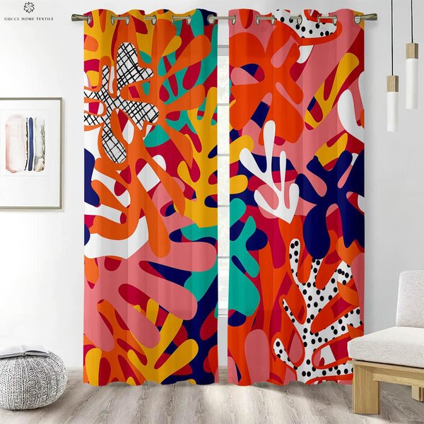 Cortinas Con Estampado 3D De Hojas De Selva Tropical, Cortinas Decorativas, Para Dormitorio, Sala De Estar, Cocina, Estudio, Color Verde. W50Xh130(Cm)X2Pcs&Grommet Top-image