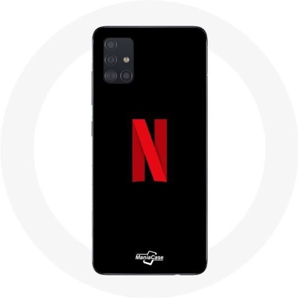 Funda Samsung Galaxy A51 Logo Netflix Rojo Fondo Negro-image
