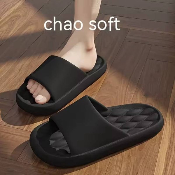 Pantuflas Para Mujer Y Hombre Nube Suela Gruesa, Sandalias De Verano EVA Suaves Sin Cierre Para Interior BañO Playa, Zapatos Casuales Unisex Antideslizantes 36-37 Negro-image