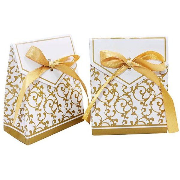 10 Szt. ZłOty Srebrny Papier PudełKo Na Cukierki Torba Prezentowa Opakowanie Na Prezent śLubny Baby Shower Favors ArtykułY Na PrzyjęCie Urodzinowe PudełKo Na Cukierki śLubne ZłOty-image