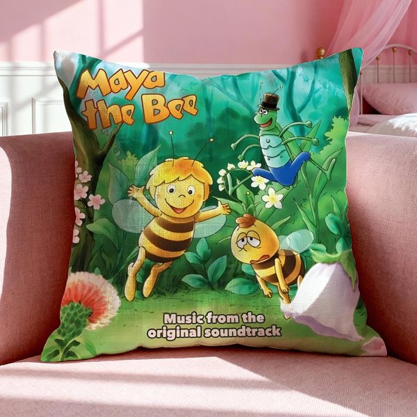 Funda De CojíN Dibujos Animados M-Maya La Abeja Funda De Almohada De Lino Transpirable Verano Inodora EcolóGica Cremallera Invisible Lavable 50X50Cm-image