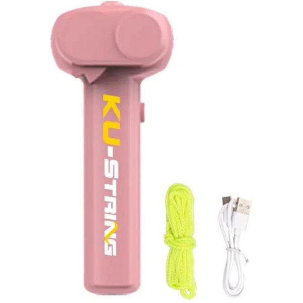 Nuevo Juguete De Cuerda Luminosa Que Brilla En La Oscuridad Lanzador De Cuerda Cuerda Luminosa PortáTil De Mano Juguete Para Aliviar El EstréS Con Cuerda Para NiñOs Regalo Color Rosa-image
