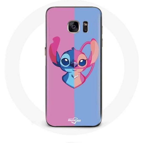 Funda - Maniacase - Samsung Galaxy S7 Edge - Azul/Rosa - Stitch Y áNgel - Flexible Color Rosa-image