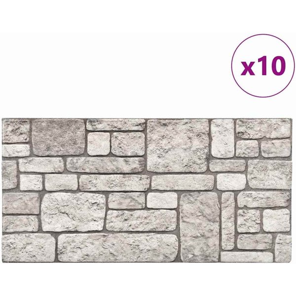 Paneles De Pared 10 Uds Gris 100 X 50 Cm Espuma EPS-image