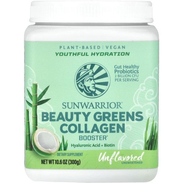 Sunwarrior, Beauty Greens Collagen Booster, Sin Sabor, 10.6 Oz (300 Gramos)-image