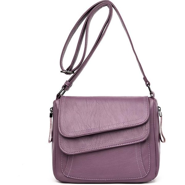 Jesień Nowy Jesienny Styl Torba Damska W ŚRednim I Starszym Wieku Torba Na Ramię Crossbody MięKka SkóRa Damska Torba Jednokomorowa Gray-image