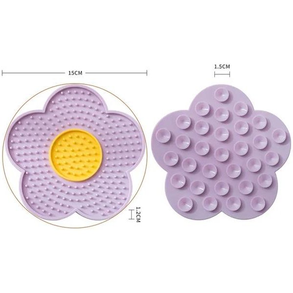 Suministros Para Mascotas Almohadilla Para Lamer Gatos Pentagrama Forma De Girasol Plato De Silicona Para Lamer Perros Lindo Tapete Para Lamer Lento Para Mascotas TazóN Para Perros TazóN Para Gatos 1Pc PúRpura-image