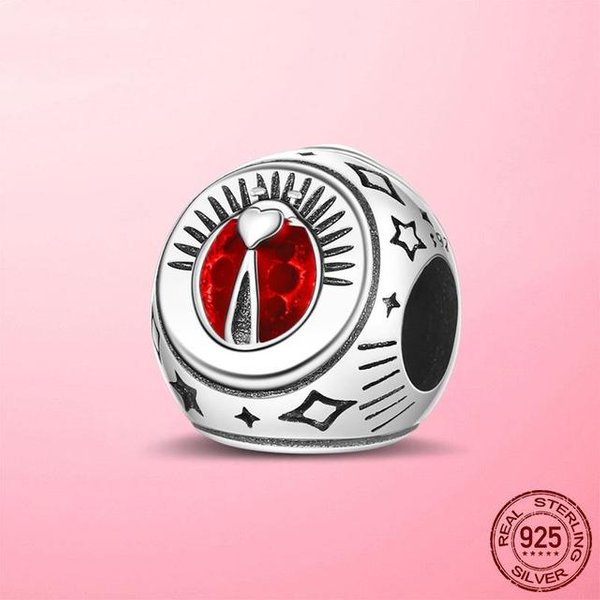 Amuleto TréBol De Cuatro Hojas De La Suerte Mano Hamsa Mariquita Herradura Abalorio Ajuste Pulsera De Moda Original DIY Plata De Ley 925 Para JoyeríA White-image