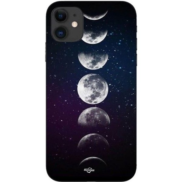 Funda - Maniacase - Iphone 11 - Flexible - Negro - Luna, Fase, Noche, Estrella Negro-image