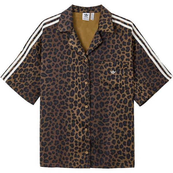 Adidas Originals Unisex Satynowa Koszula Z DłUgim RęKawem I Panterką BrąZowa KA2678 L Black-image