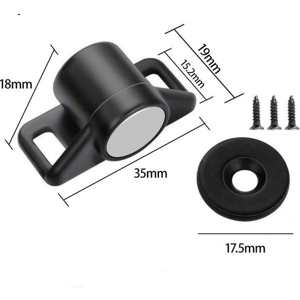 Zatrzask Drzwi Szafki Magnetyczny, Magnetyczny Stoper Drzwi Meblowych, Domykacz, Silny Super Mocny Zamek Magnetyczny-image