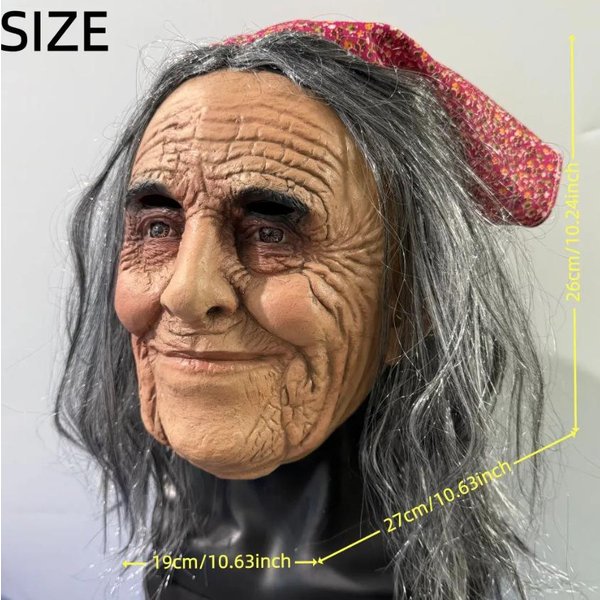 Maska Lateksowa MrużąCej Oczy Babci One Size Fits All Adults BeżOwy-image