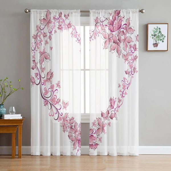 PoskręCane Linie Sztuka Nowoczesna Szare Przezroczyste ZasłOny Dekoracje Okienne Domu Woalowe Tiulowe ZasłOny Do Salonu Sypialni Kuchni W135 X H115Cm X1&Grommet Top-image