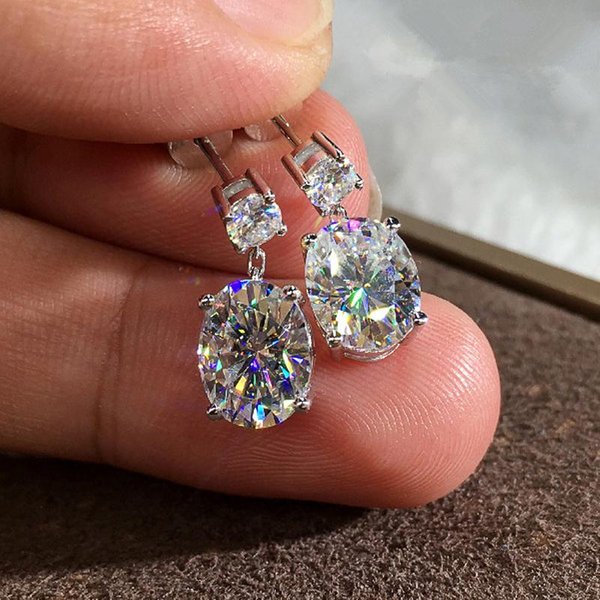 Pendientes Colgantes De Circonita CúBica De Cristal Huitan Simples Elegantes Accesorios Para Las Orejas De Mujer JoyeríA De Moda De Lujo Para Fiesta De Bodas Al Por Mayor-image