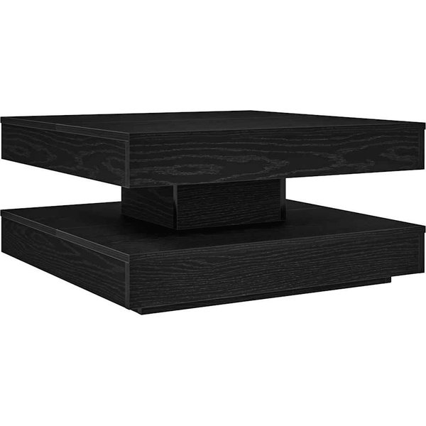 Mesa De Centro Giratoria 360 Grados Negra 70X70X34.5 Cm-image