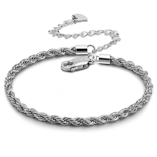 BłYszcząCa Anklet Ze Srebra PróBy 925 Dla Kobiet MężCzyzn Modna Pleciona Bransoletka Na Kostkę Z KrzyżYkiem SandałY Na Boso BiżUteria Na Stopy Prezent Gray-image