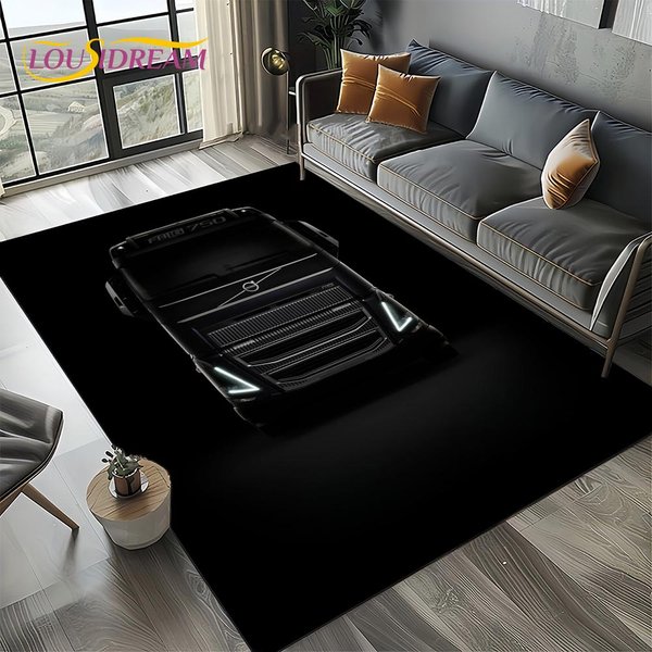 Alfombra Alfombra CamióN Volvo CamióN Motocicleta ImpresióN 3D Para Sala De Estar Dormitorio Hogar DecoracióN Sofá,Alfombra Infantil Antideslizante Para Suelo 40X60Cm( 15X23In )-image