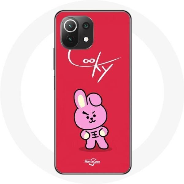 Funda Para Xiaomi Mi 11 Lite BTS Bangtan Boys BT21 Cooky Fondo Rojo-image