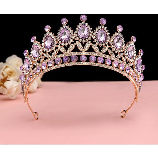 Barokowa Retro Czarna Luksusowa Korona Tiara ŚLubna Suknia ŚLubna Urodziny Korona KróLowej Korona Na Tort Gray-image