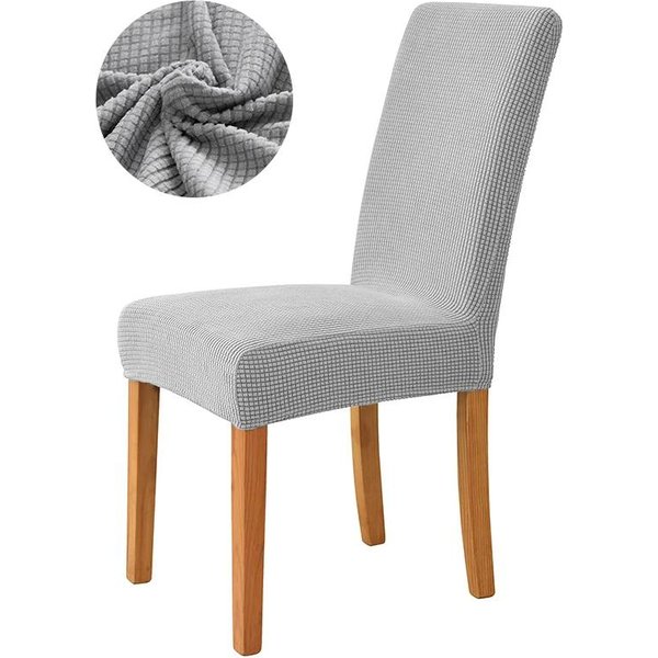 Funda De Silla De Comedor Jacquard EláStica, Color Liso, TamañO Universal, Para Comedor, Cocina, DecoracióN Del Hogar. 1 Piece-image