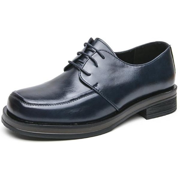Modne MęSkie Kwadratowe Platformy SkóRzane Buty Sznurowane Derby Formalne Buty Wizytowe Komfortowe Biznesowe śLubowe Biurowe Obuwie Oxford 45-image