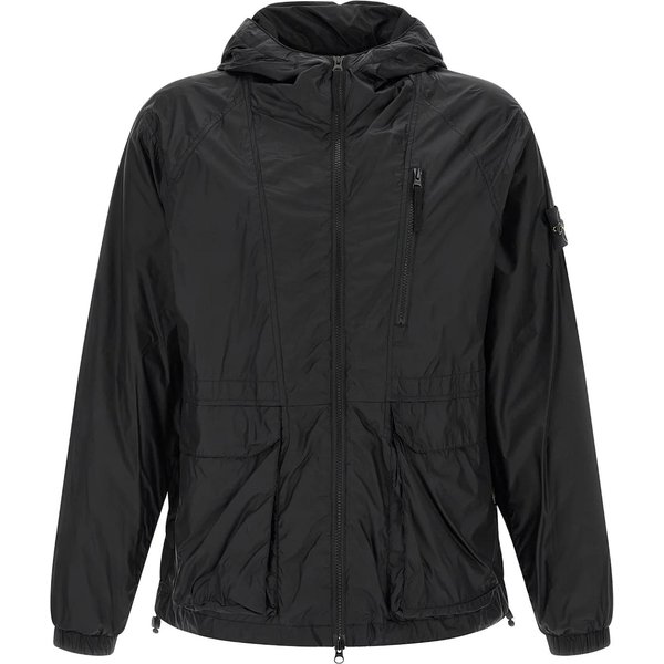 Stone Island Bluza Z Kapturem Jednolity Kolor Kurtka Zapinana Na Zamek BłYskawiczny MęSkie Kurtki L1S154100057S0163V0020 XXL Black-image