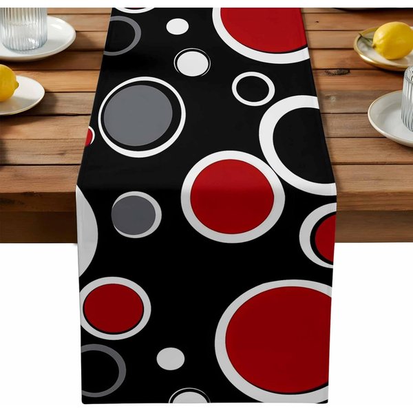 Camino De Mesa GeoméTrico Abstracto Moderno CíRculo DecoracióN De Fiesta Reutilizable Cocina Comedor Mesa Para Boda DecoracióN De Mesa Festiva 150X33Cm White-image