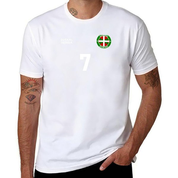 Euskadi PaíS Vasco SeleccióN Nacional De FúTbol FúTbol Retro Euskal Herria NúMero 7 Camiseta Divertida Para Hombre L-image