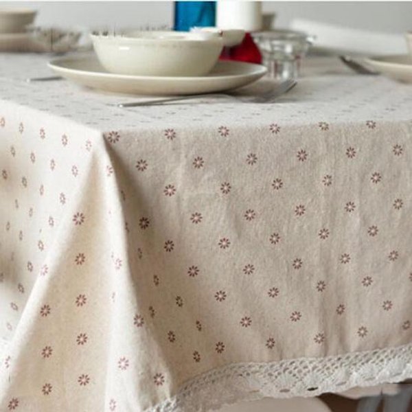 Obrus Z Motywem Stokrotki PośCiel I BawełNiana Koronkowa KrawęDź ProstokąTna Obrus Home Hotel Textile 140*180-image